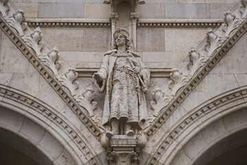 Statue of Matthias Corvinus (Hungarian: Mátyás Hunyadi), King of Hungary and Croatia on the...