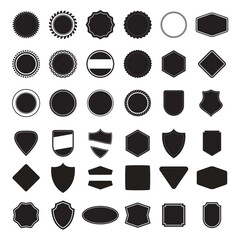 Blank Badges Set Flat Vector