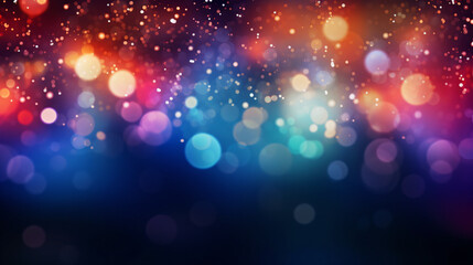 Obraz premium Christmas and New Year shining background. Abstract colorful bokeh background - Generative AI