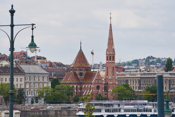 Reformed Calvinist Church (Hungarian: Szilágyi Dezső Square Reformed Church) on the waterfront of...