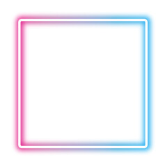 Rectangle Neon Futuristic frame pink and blue isolated element.