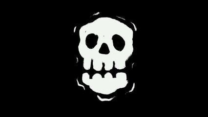 skull hand drawn 2d animation