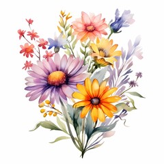 watercolor wild flowers