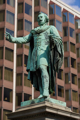 Statue of Joseph von Eotvos (Hungarian: J&oacute;zsef baron E&ouml;tv&ouml;s de V&aacute;s&aacute;rosnam&eacute;ny Budapest), a Hungarian writer and statesman. Hungary - 7 May, 2019