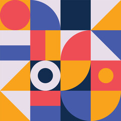 Geometry minimalistic artwork poster with simple shape and figure. Abstract vector pattern design in Scandinavian style for web banner, business presentation, branding package, fabric print, wallpaper