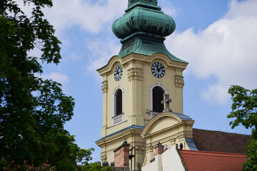 Tower of Saint Catherine of Alexandria Church (Hungarian: Alexandriai Szent Katalin-templom) in...