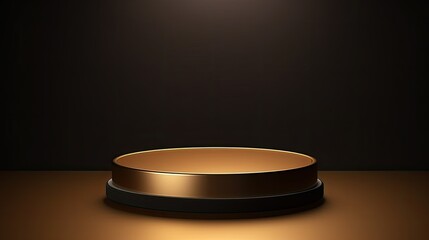 Luxury dark gold background with gold pedestal or podium
