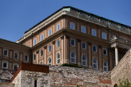 V&aacute;rkert Baz&aacute;r building located at Ybl Mikl&oacute;s t&eacute;r 2-6 in historic center of the city. Budapest, Hungary - 7 May, 2019