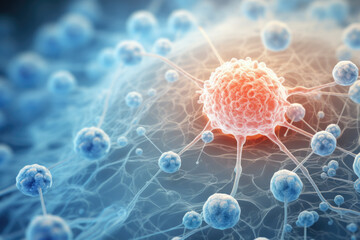 Cancer Cell Growth and Proliferation - obrazy, fototapety, plakaty