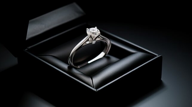 Platinum diamond ring with 3D rendering design placed