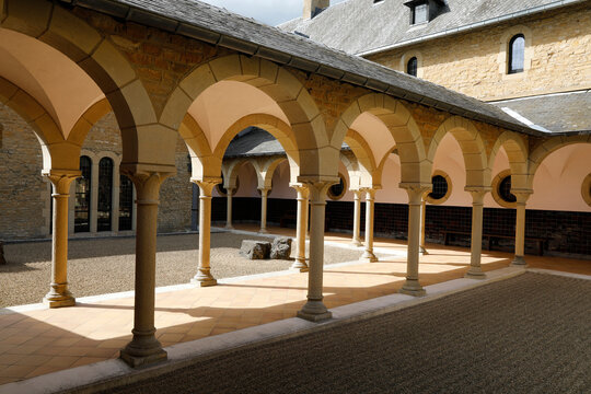 Orval trappist abbey's zen garden, Belgium.