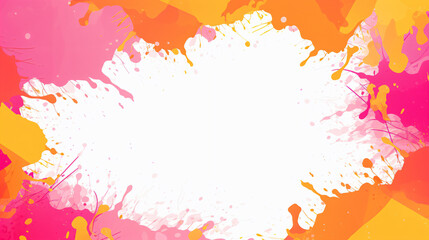 Modern orange and pink summer grunge abstract frame vector background illustration - Generative AI