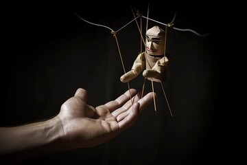 scratched background dark puppet manipulating Hand