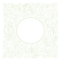 Plant doodle set. Hand drawn. Isolated on white background.