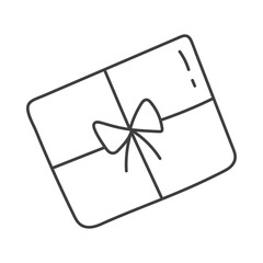Gift box in doodle style. Hand drawn.