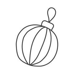 Christmas tree decoration in doodle style.