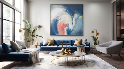 Posh Palette: Serene Living with Artistic Accents