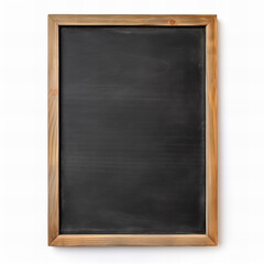 Blank chalkboard in wooden frame isolated on white background