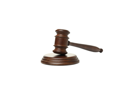 PNG, Wooden hammer and stand, isolated on white background