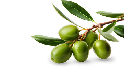 green olives isolated on white background 