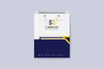 Abstract colorful business shopping bag template design