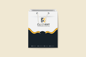 Abstract colorful business shopping bag template design