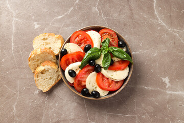 Salad Caprese, concept of tasty and delicious food