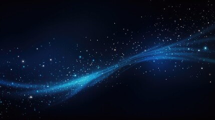 Obraz premium Dark blue technology and glow particle abstract background high resolution.