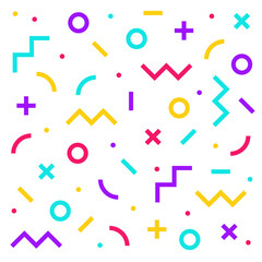 Neo Memphis style illustration.
Pattern with geometric shapes