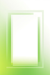 A clean green vertical geometric frame with a modern rectangular design on a light background.