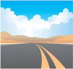 Interstate road through the desert