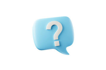 3D rendering A question mark floated in the air. Question ideas that arise in various places.