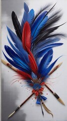 feathers on white background