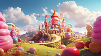 In the whimsical world of Candyland, colorful and delightful houses made of sweets and treats beckon visitors with their sugary charm, creating a paradise for those with a sweet tooth. AI Generated