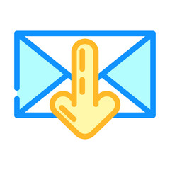 closed envelope downloada message color icon vector. closed envelope downloada message sign. isolated symbol illustration