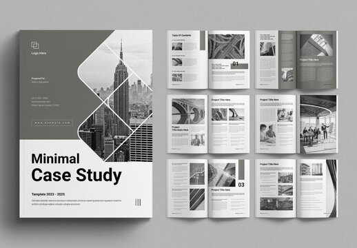 Minimal Case Study Booklet Layout Design Template