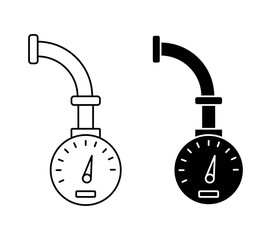 Tire pressure monitoring vector icon set. vector illustration