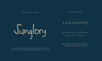 Fototapeta premium Handwritten Script font. Hand drawn brush style modern calligraphy cursive typeface. Hand Lettering and Custom Typography alphabet for Designs: Logo, Greeting Cards, Poster. Vector Brush type set. 