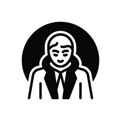 Black solid icon for person 