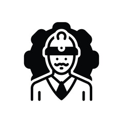 Black solid icon for worker 