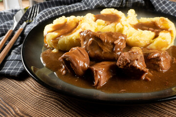 Stewed turkey meat.