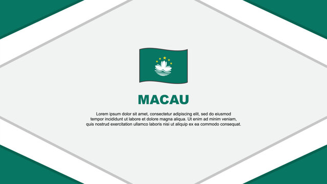 Macau Flag Abstract Background Design Template. Macau Independence Day Banner Cartoon Vector Illustration. Macau Template - Powered by Adobe