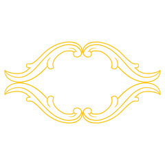 Gold Border or frame decorative filigree calligraphy element in baroque style vintage and retro
