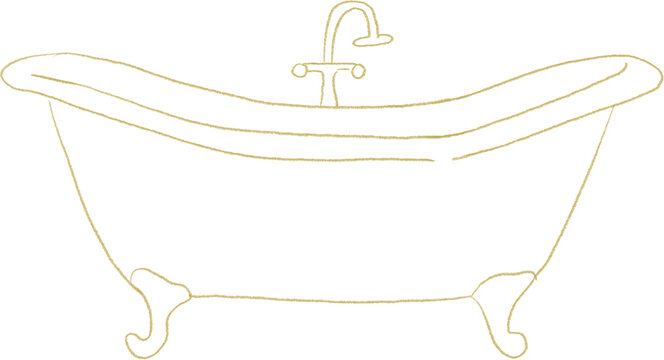 recommend clip art: Bathtub line art illustration