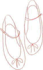 Woman flat shoes line art illustration