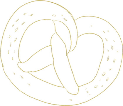 recommend clip art: Pretzel line art illustration