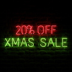 20 Percent Off Xmas Sale With Brick Background