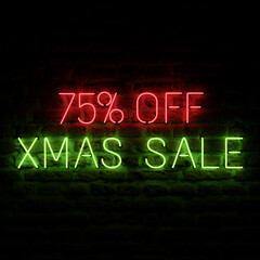 75 Percent Off Xmas Sale With Brick Background