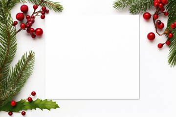 Fototapeta na wymiar White empty blank mockup with christmas decorations.