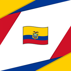 Ecuador Flag Abstract Background Design Template. Ecuador Independence Day Banner Social Media Post. Ecuador